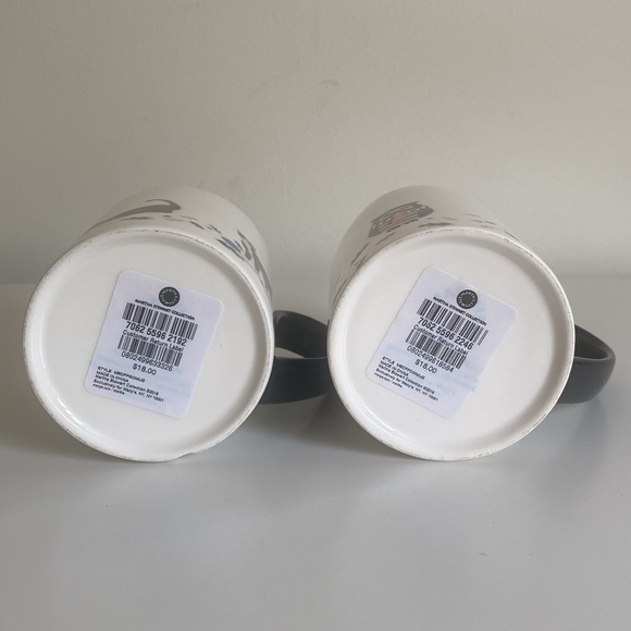 Martha Stewart Collection Winter Holiday Mugs Set of 2 Macy’s 2015 Cat Owl - Picture 10 of 12